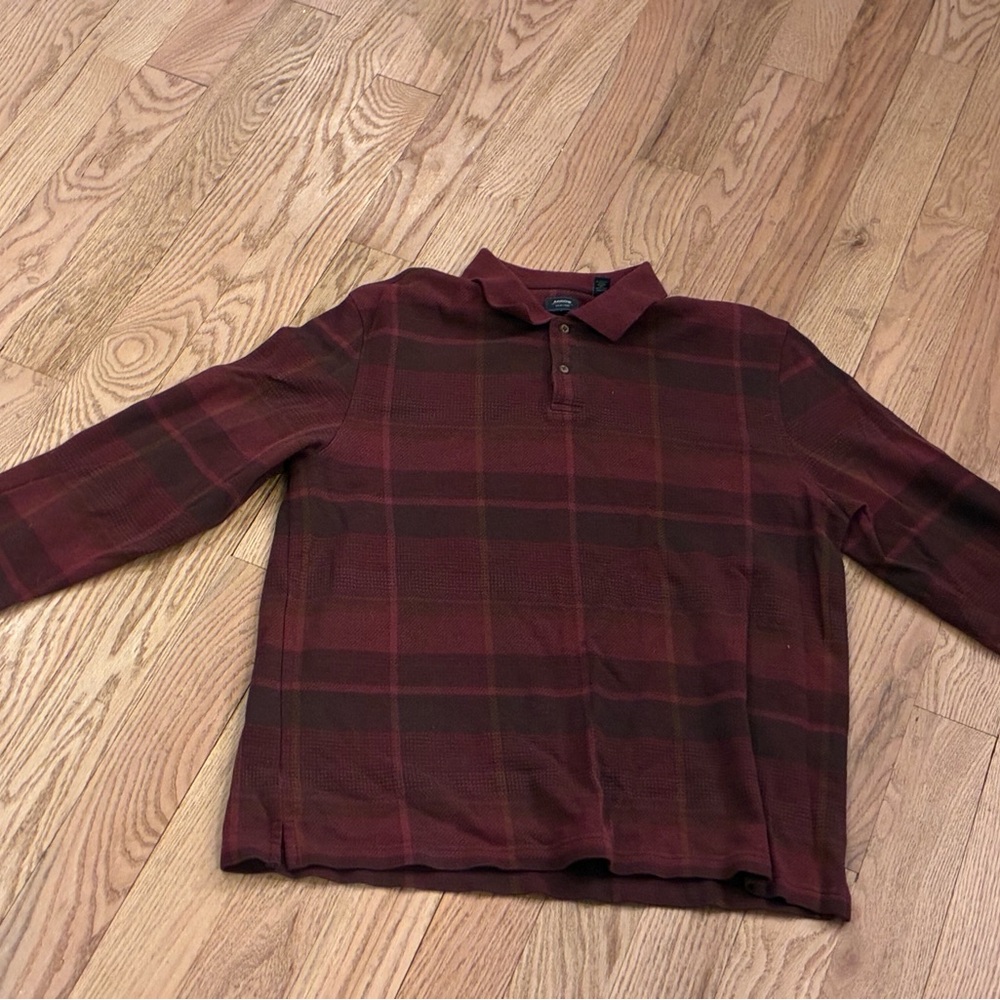 Arrow Burgundy and Black Checkered Shirt